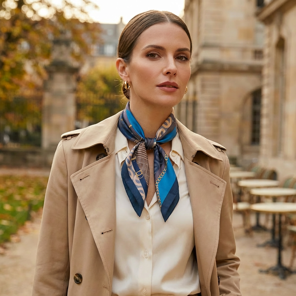 Mulberry Silk Scarf: Print Neckerchief (53x53cm)