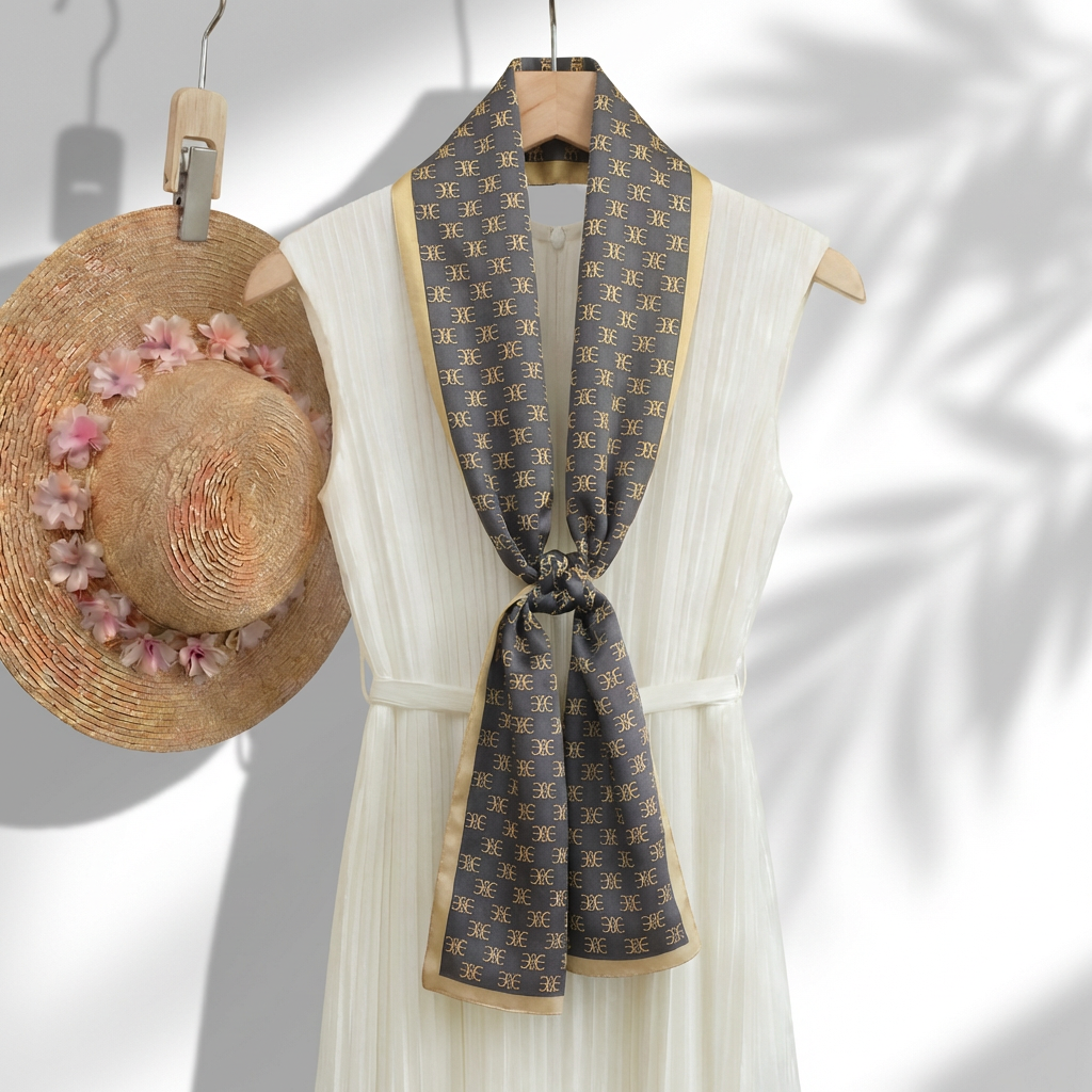 Reversible Silk Skinny Scarf