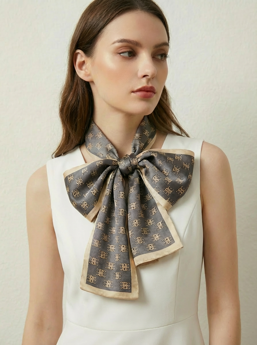 Reversible Silk Skinny Scarf
