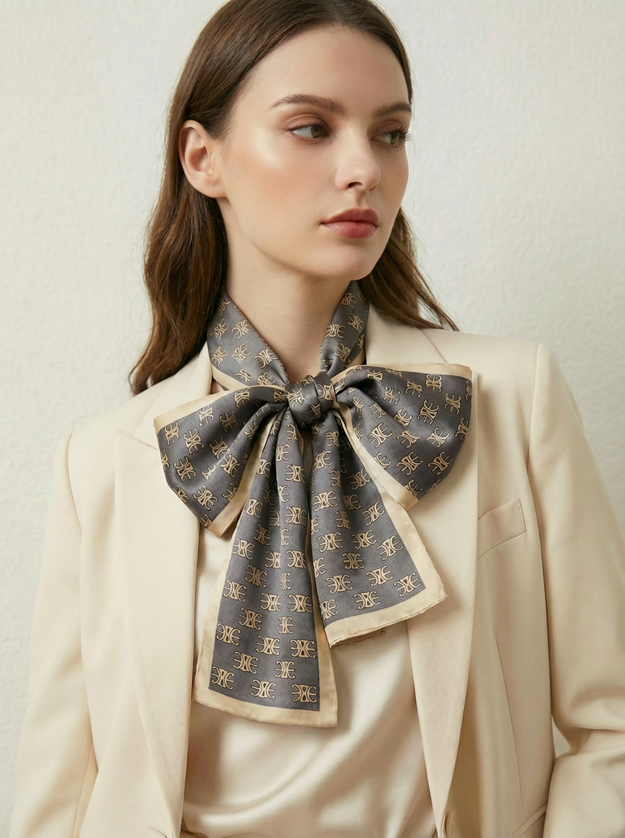 Reversible Silk Skinny Scarf