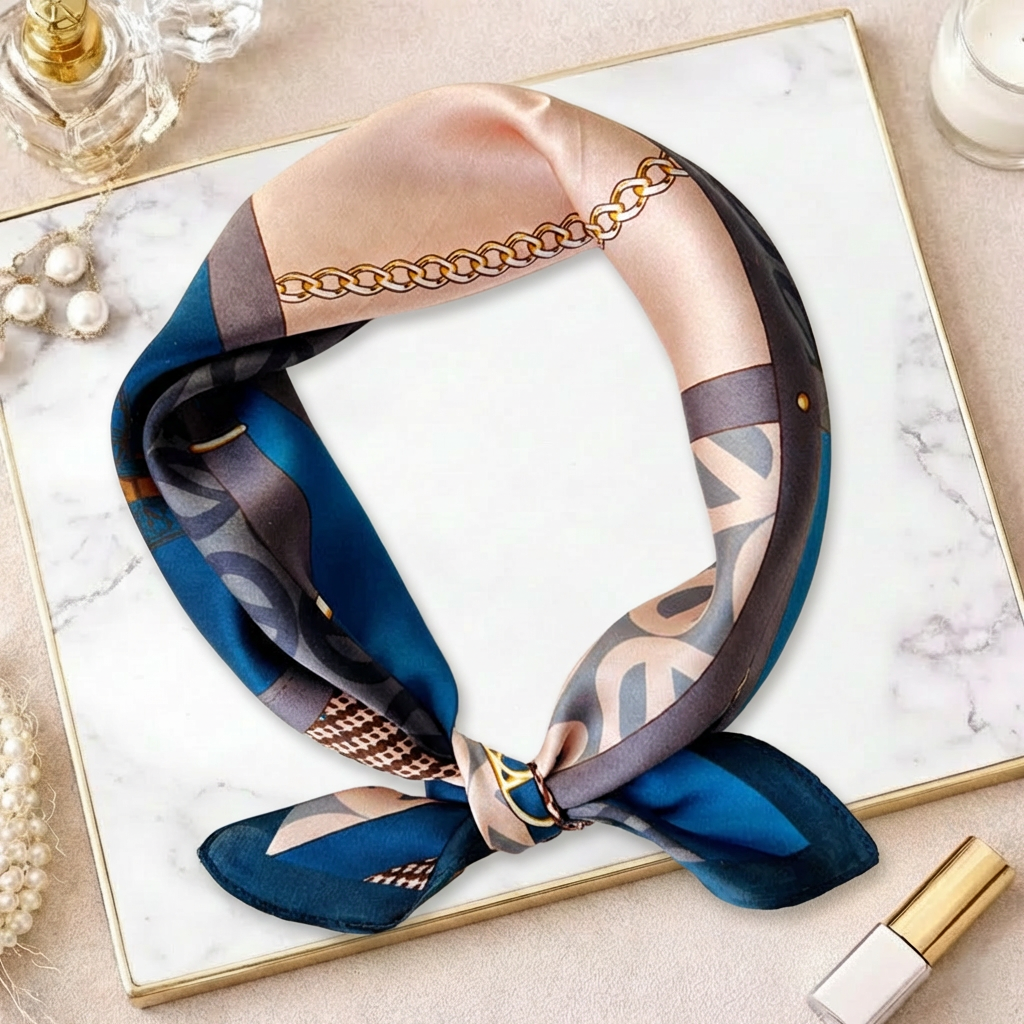 Mulberry Silk Scarf: Print Neckerchief (53x53cm)