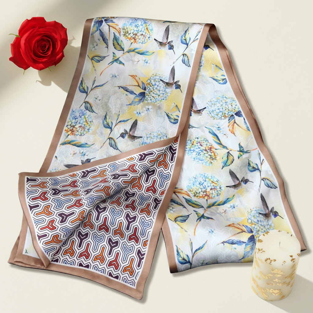 Reversible 100% Mulberry Silk Scarf