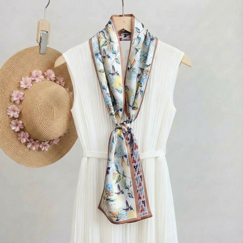 Reversible 100% Mulberry Silk Scarf