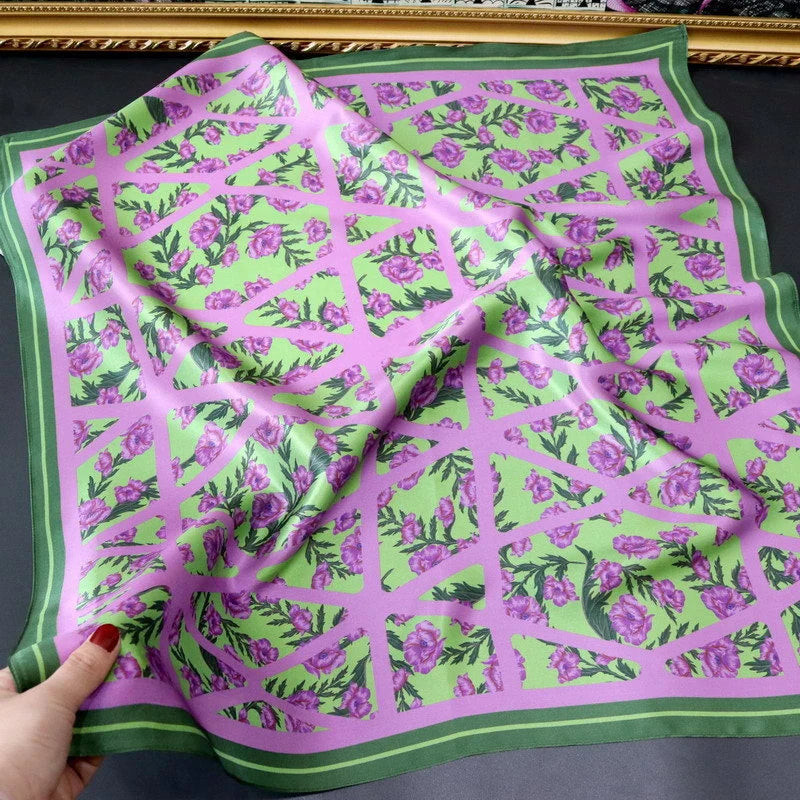 Blossom Mulberry Silk Square Scarf 53cm