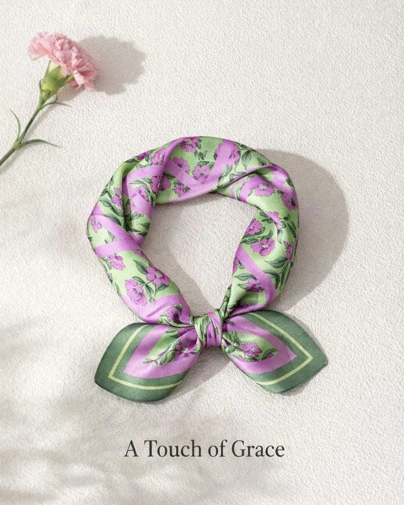 Blossom Mulberry Silk Square Scarf 53cm